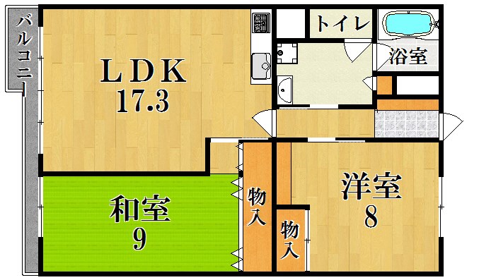 西大寺グランドハイツ 702号室 間取り