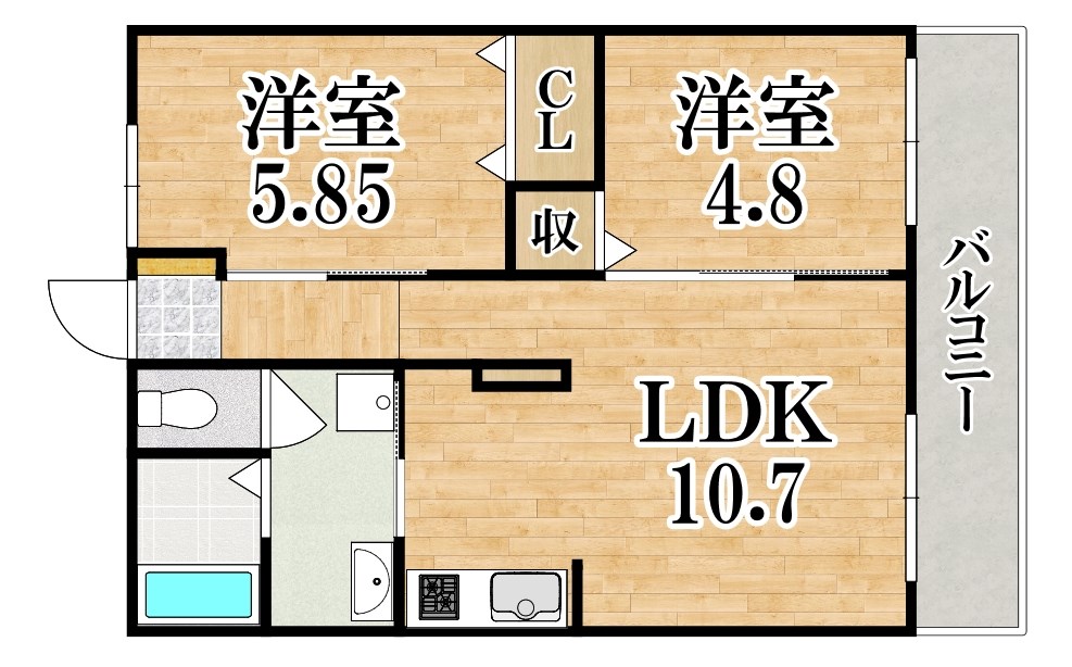アーバン西大和 205号室 間取り