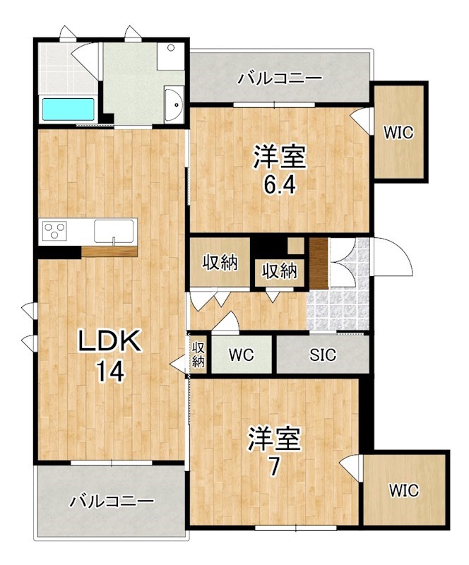 シャーメゾン　Pro.u. 201号室 間取り