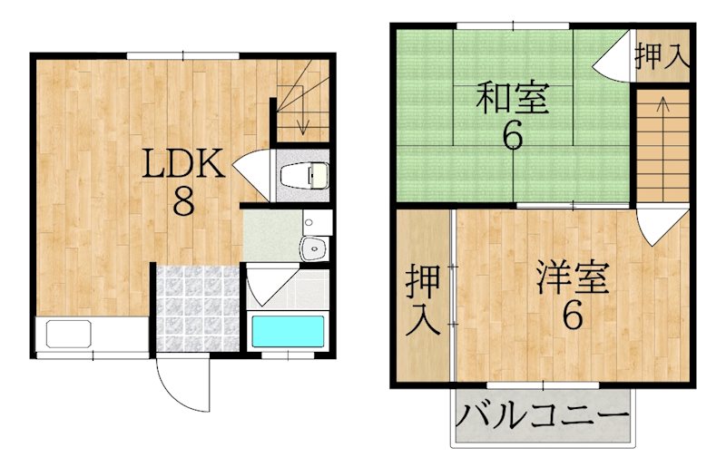 清水ハイツ 202号室 間取り