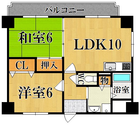 グリーンパーク平城京 102号室 間取り