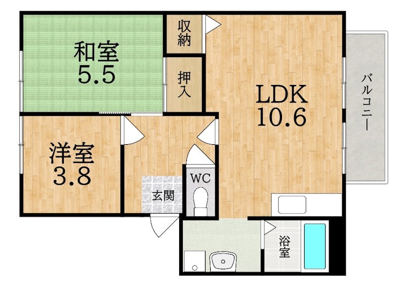 バンブーパインハイツ　Ａ 間取り