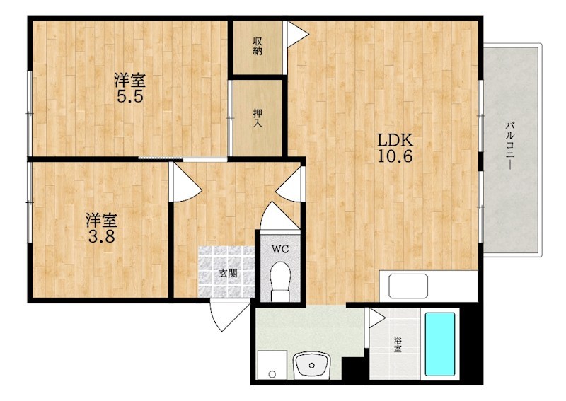 バンブーパインハイツ　Ａ 間取り
