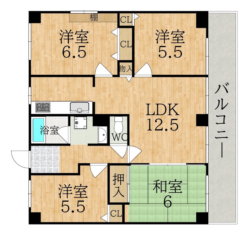 パークヴィレッジ学園前 B35号室 間取り