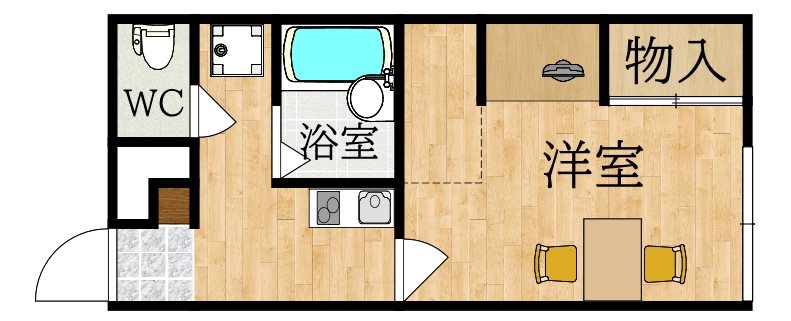 レオパレスサンコート学園前Ｂ 303号室 間取り