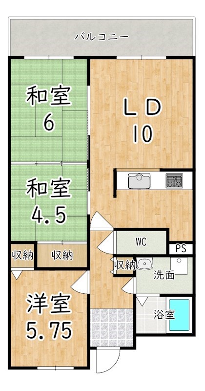 大和高田アーバンコンフォート 512号室 間取り