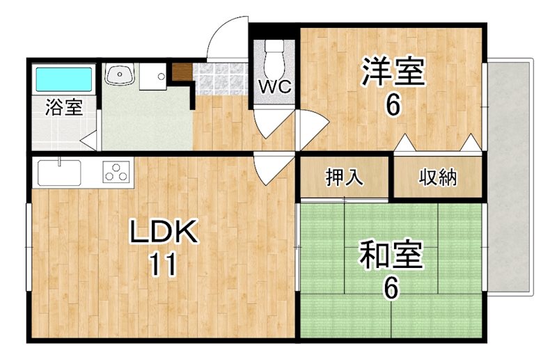 ウインドー谷口 207号室 間取り