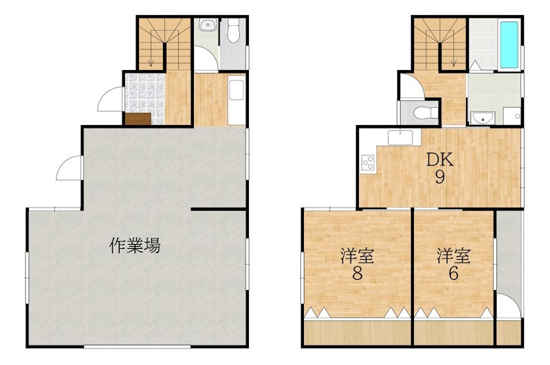 市坂湯屋田戸建て 間取り図