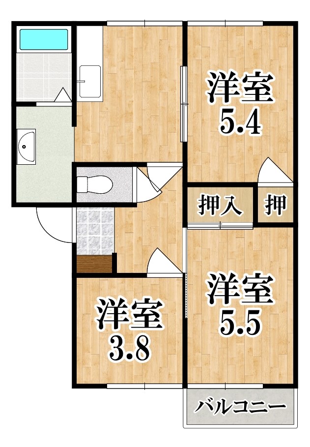 ボナール高塚台Ｄ棟 102号室 間取り