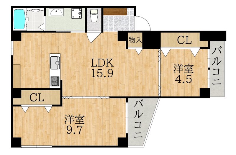 ニューハイツ富雄 間取り図