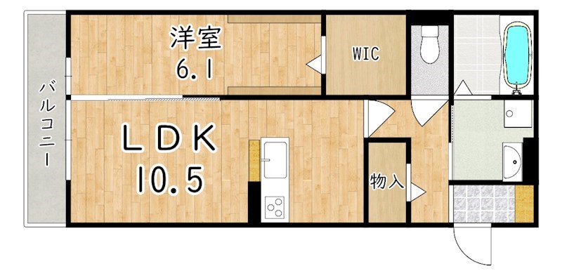 カーザ　ソラーレ 302号室 間取り