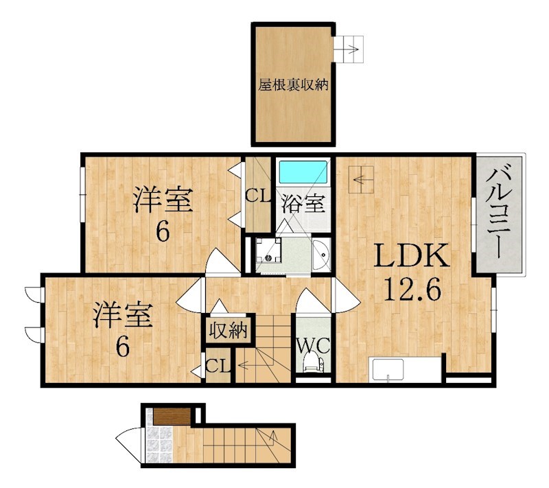 ランドマーク桜井　Ⅱ 202号室 間取り