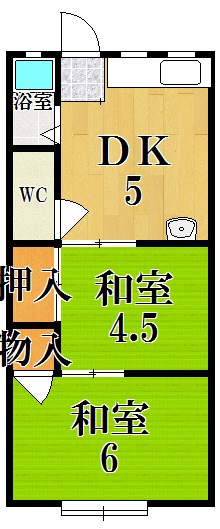 山下ハウス 203号室 間取り