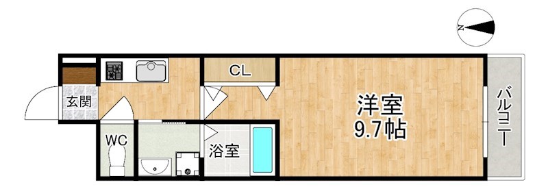 ウエストメゾン北袋Ⅰ 103号室 間取り