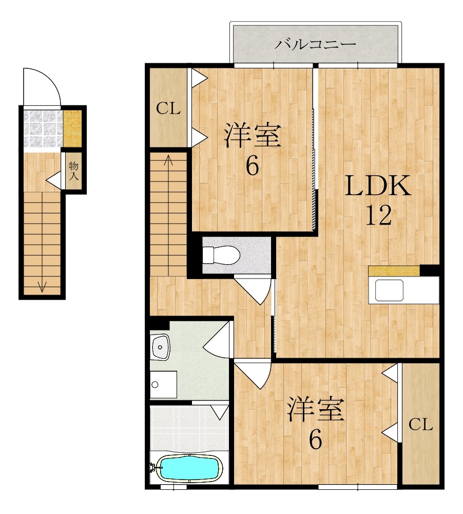 セゾン・サンパティーク 201号室 間取り