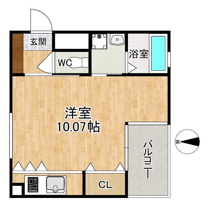 CUBE（キューブ） 307号室 間取り