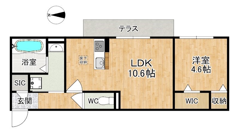 Ｄ-ＲＯＯＭホクレア 102号室 間取り