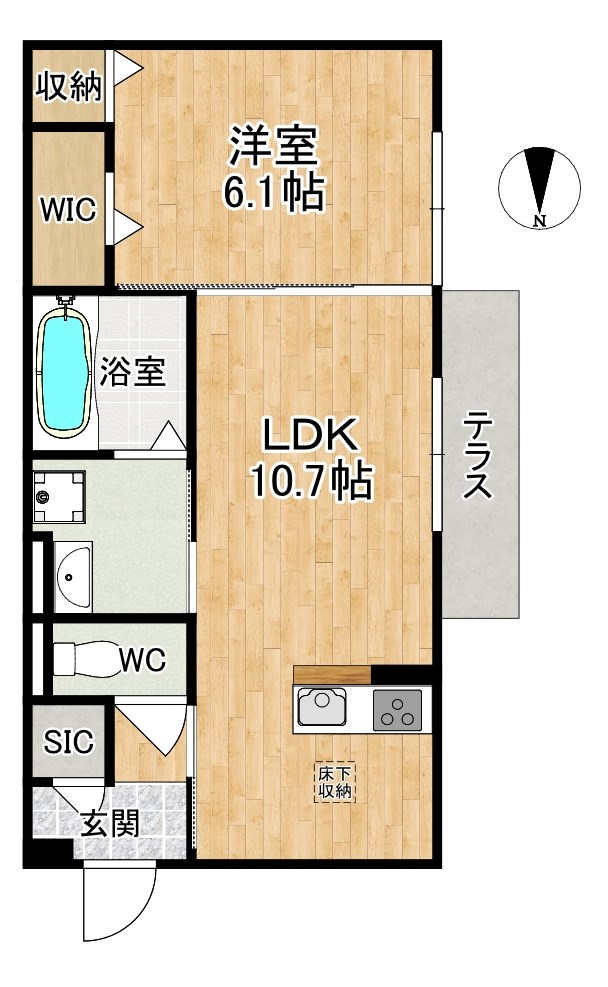 Ｄ-ＲＯＯＭホクレア 103号室 間取り