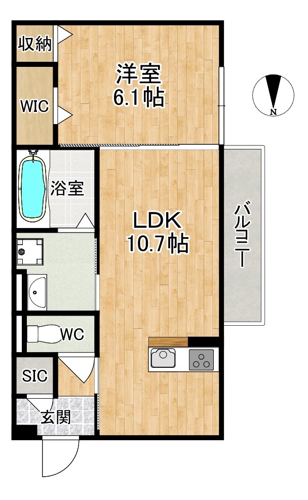 Ｄ-ＲＯＯＭホクレア 203号室 間取り
