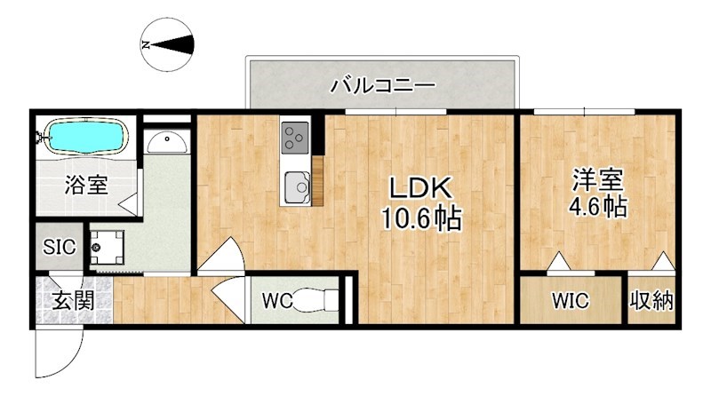 Ｄ-ＲＯＯＭホクレア 302号室 間取り