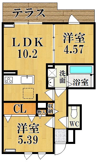 Ligare都跡 101号室 間取り