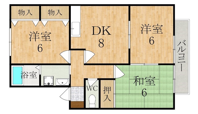 ビューテラスＢ 102号室 間取り