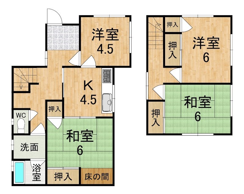 河合町池部1丁目戸建 間取り