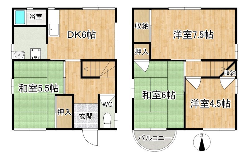 神殿町戸建て 間取り図