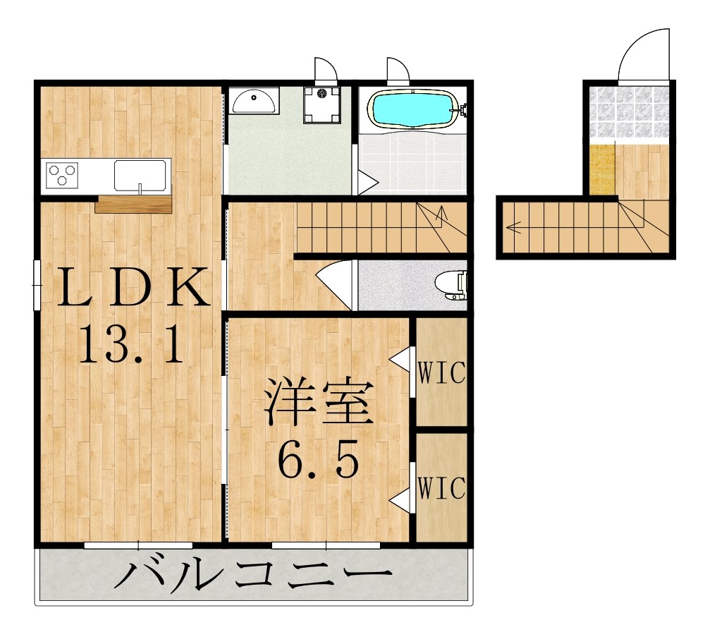 マヒシナライト 202号室 間取り