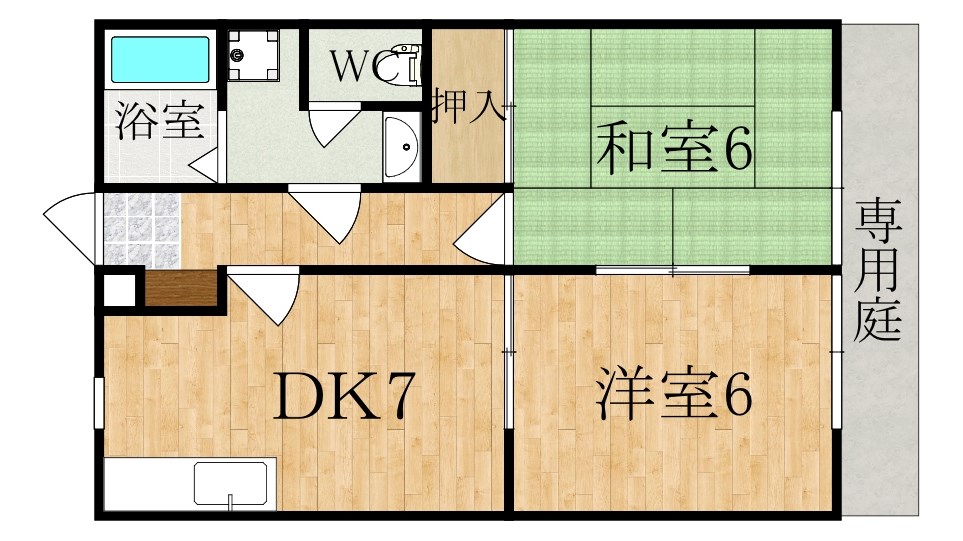 ビクトワールB棟 102号室 間取り