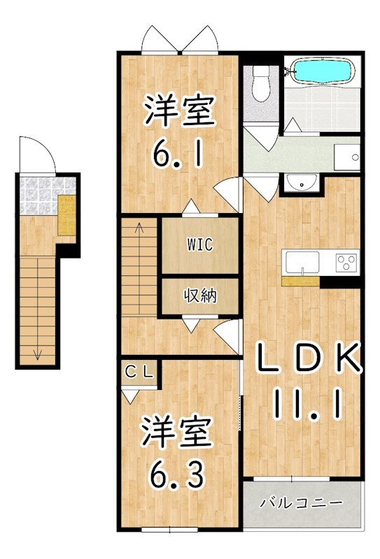 メゾン　フルーク 201号室 間取り