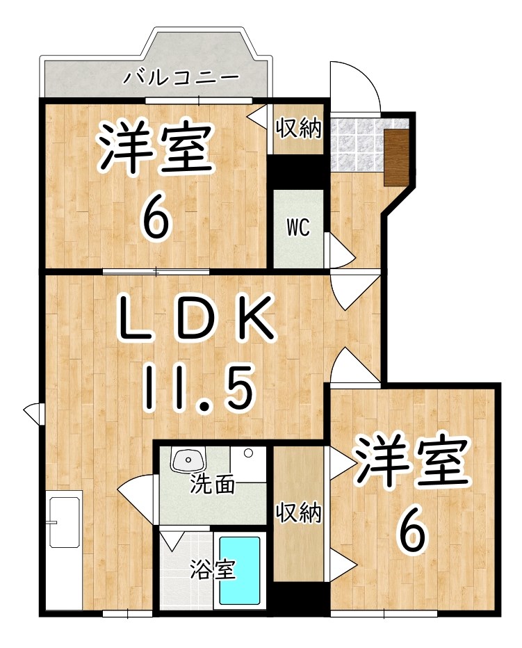 クレストール真美 103号室 間取り