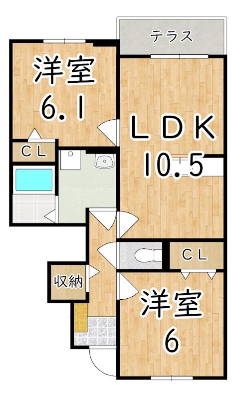 ヴィルメゾンＤ 103号室 間取り