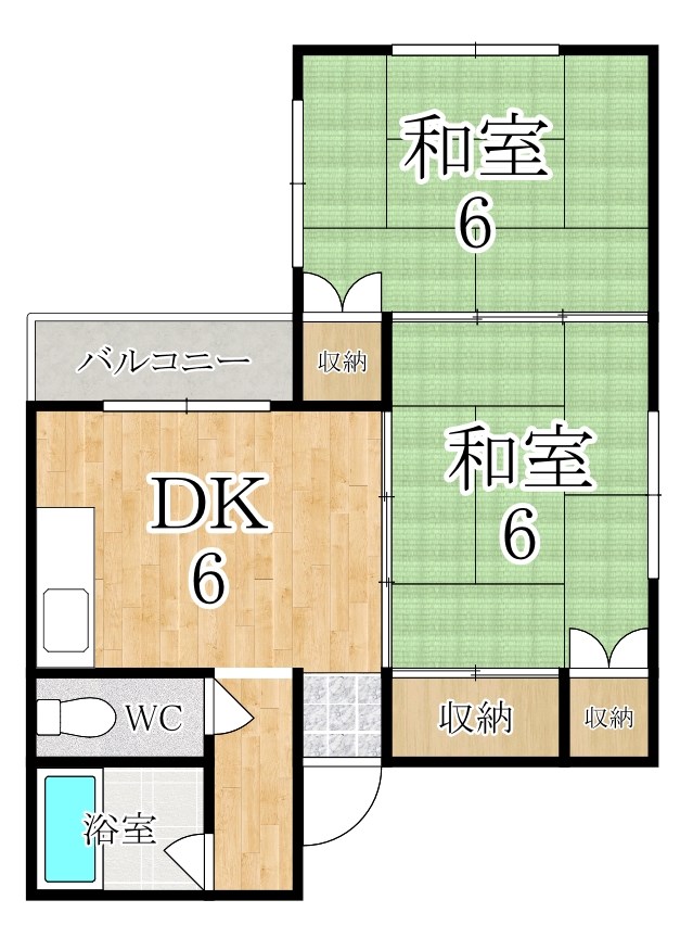 原田ハイツ 202号室 間取り
