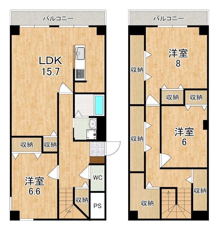 エンパイアテラス 405号室 間取り