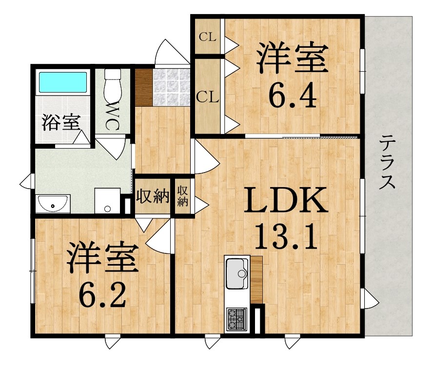 メゾン・ソシア　Ｃ棟 間取り