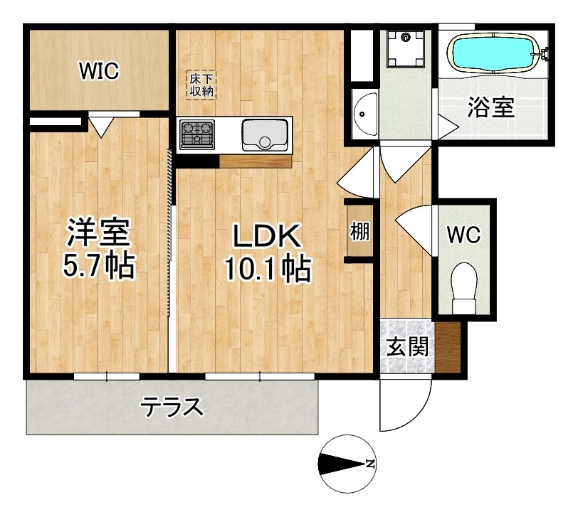 グレース北市 101号室 間取り