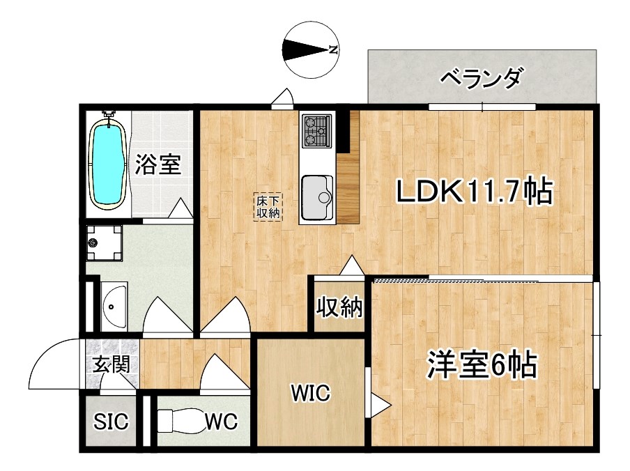 セントセシリア 101号室 間取り