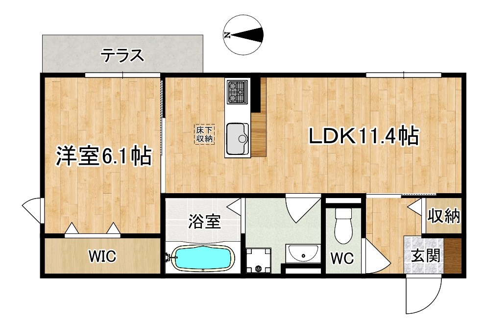 セントセシリア 102号室 間取り