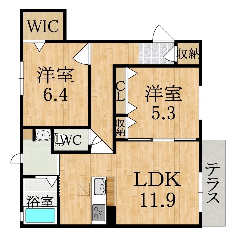 シャーメゾン二階堂 101号室 間取り