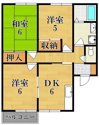 グレイス秋篠 203号室 間取り