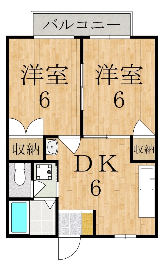 ルミエール萩の台 202号室 間取り