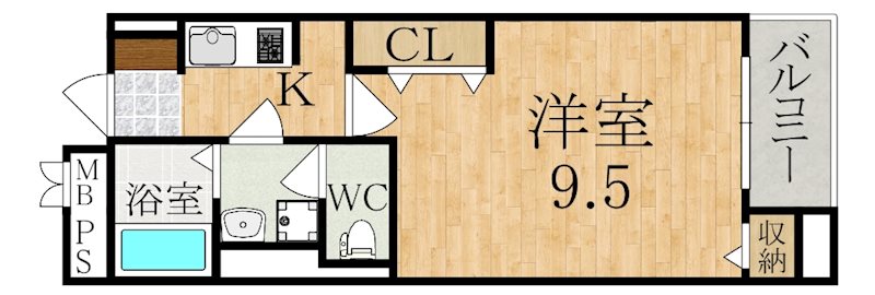 リグノ天理 202号室 間取り