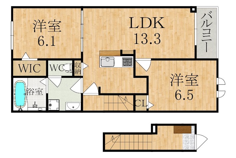エレガンス　ハネカ 203号室 間取り