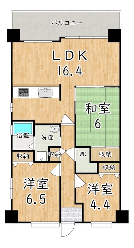 ユニライフ大和高田Ⅱ 605号室 間取り