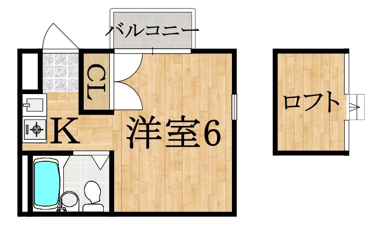 サニーハイツ生駒 101号室 間取り