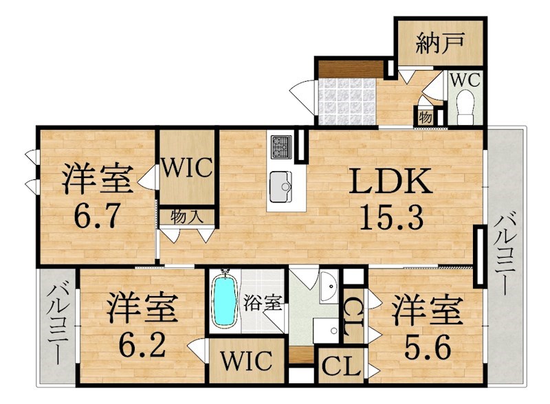 シャーメゾンオアシス 302号室 間取り