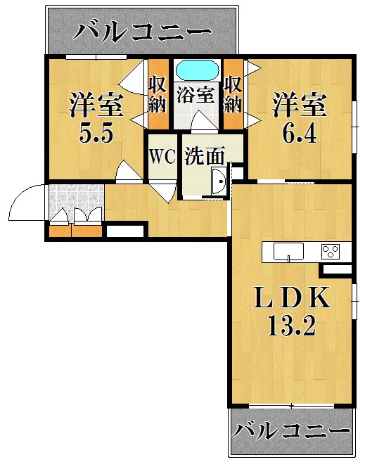 サクラ・メゾン西大寺 201号室 間取り