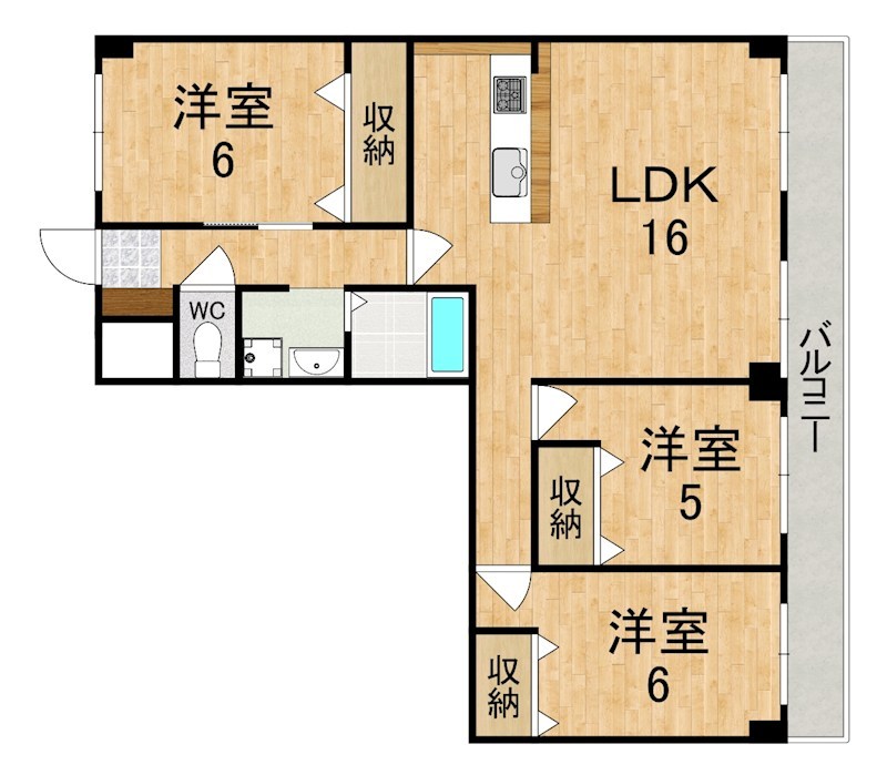 アドレ参番館 601号室 間取り