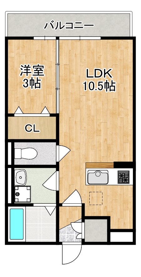 フィオーレ三条 106号室 間取り